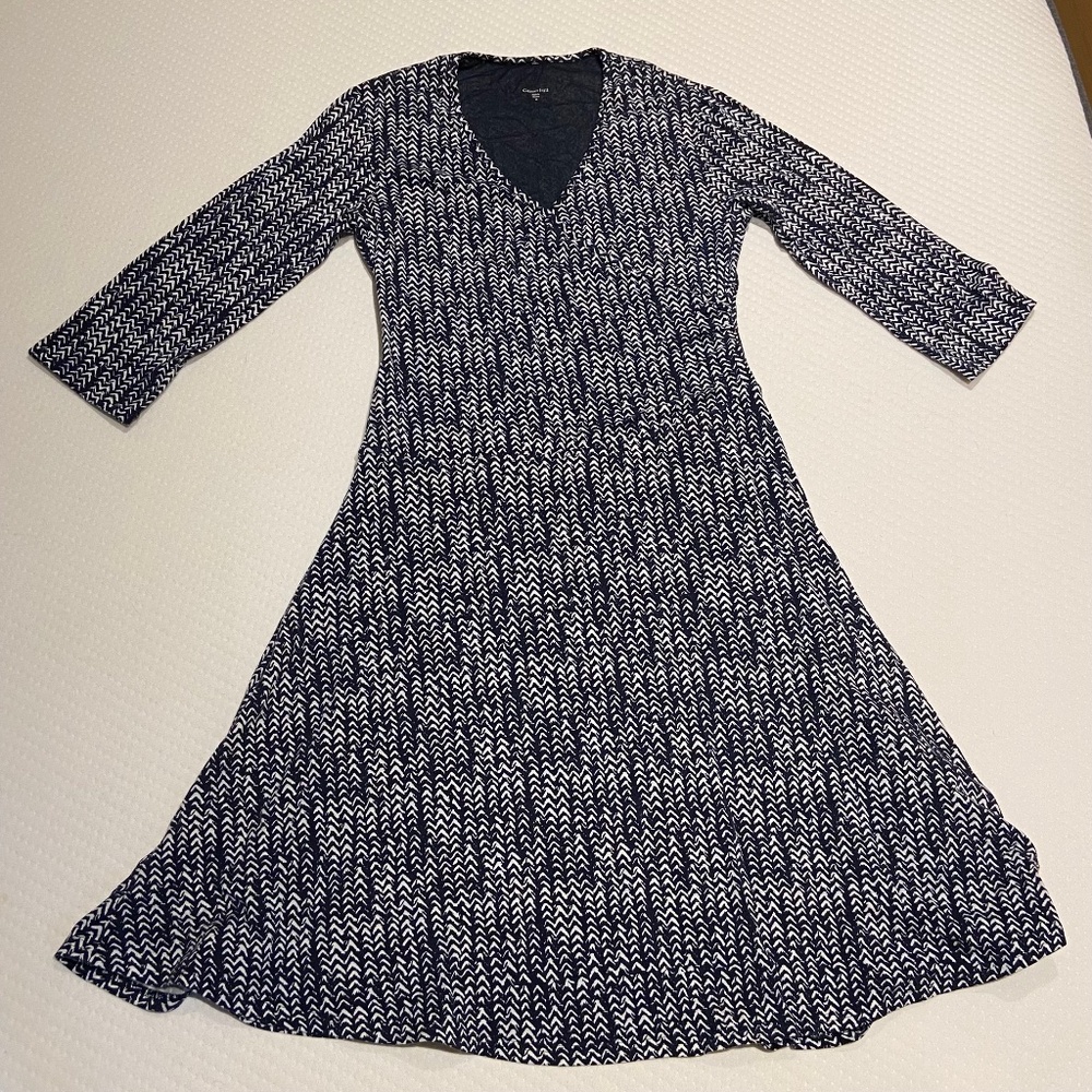 Garnet Hill V-Neck Soft Jersey Knit Dress, Size Medium